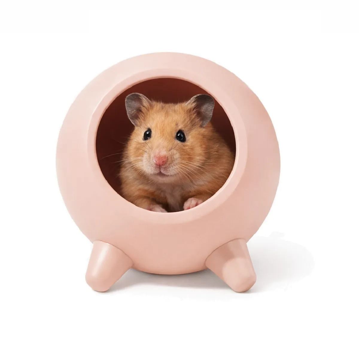 Casa Tipo Ovni Para Hamster De Plástico Duro Color Melón